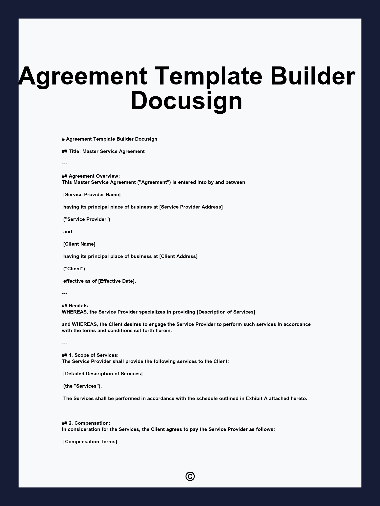 Agreement Template Builder Docusign
