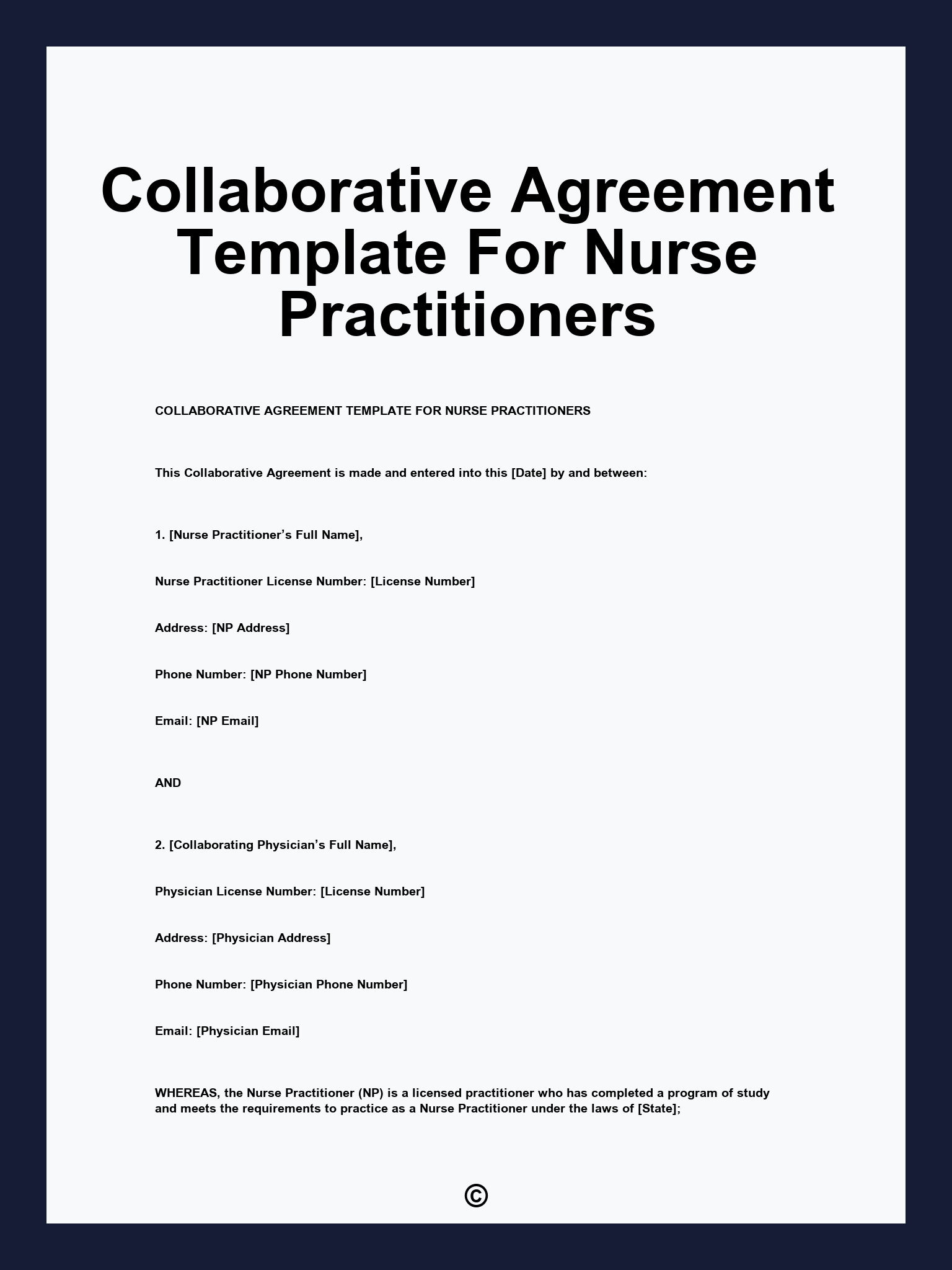 Collaborative Agreement Template For Nurse Practitioners