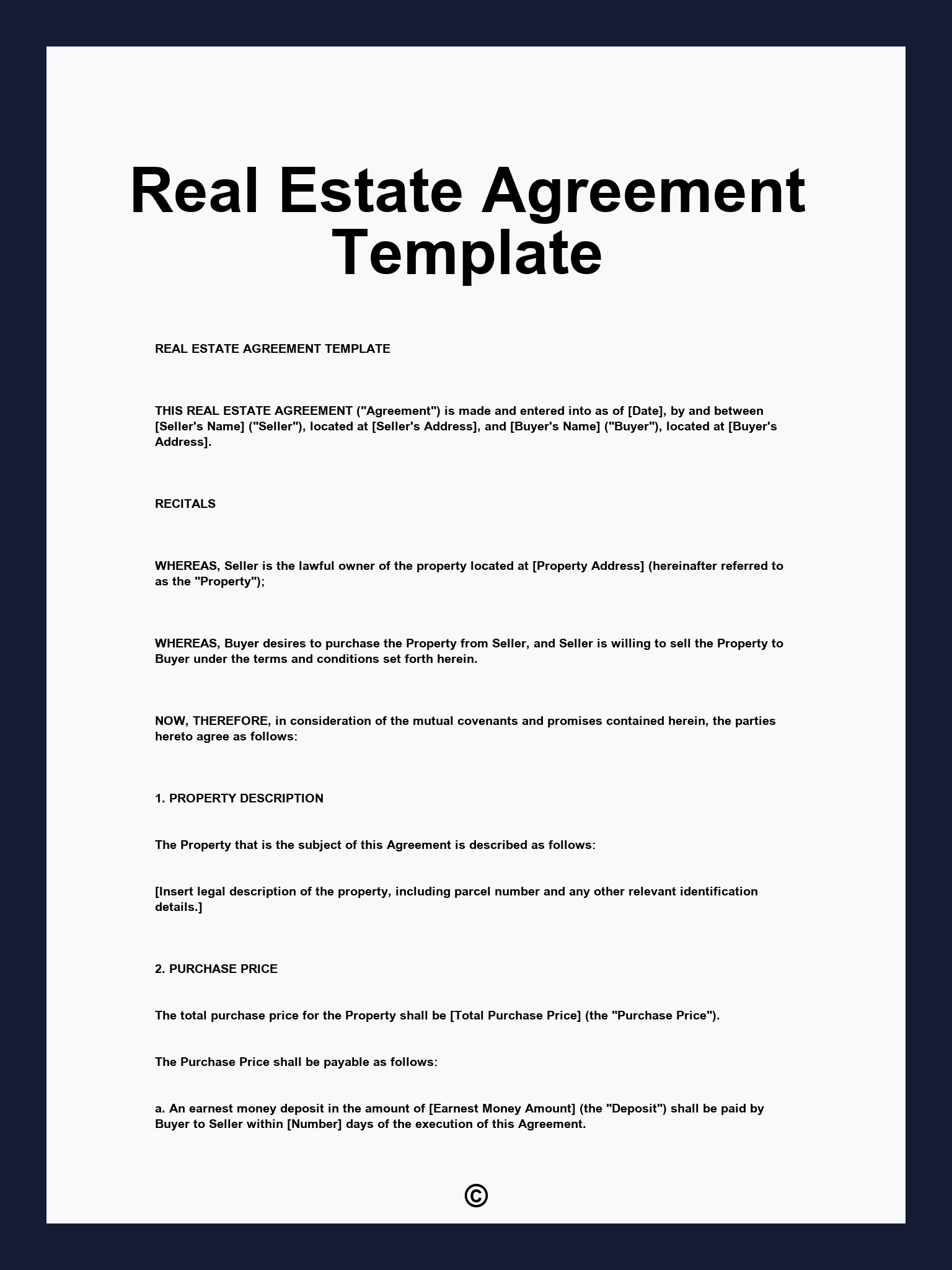 Real Estate Agreement Template