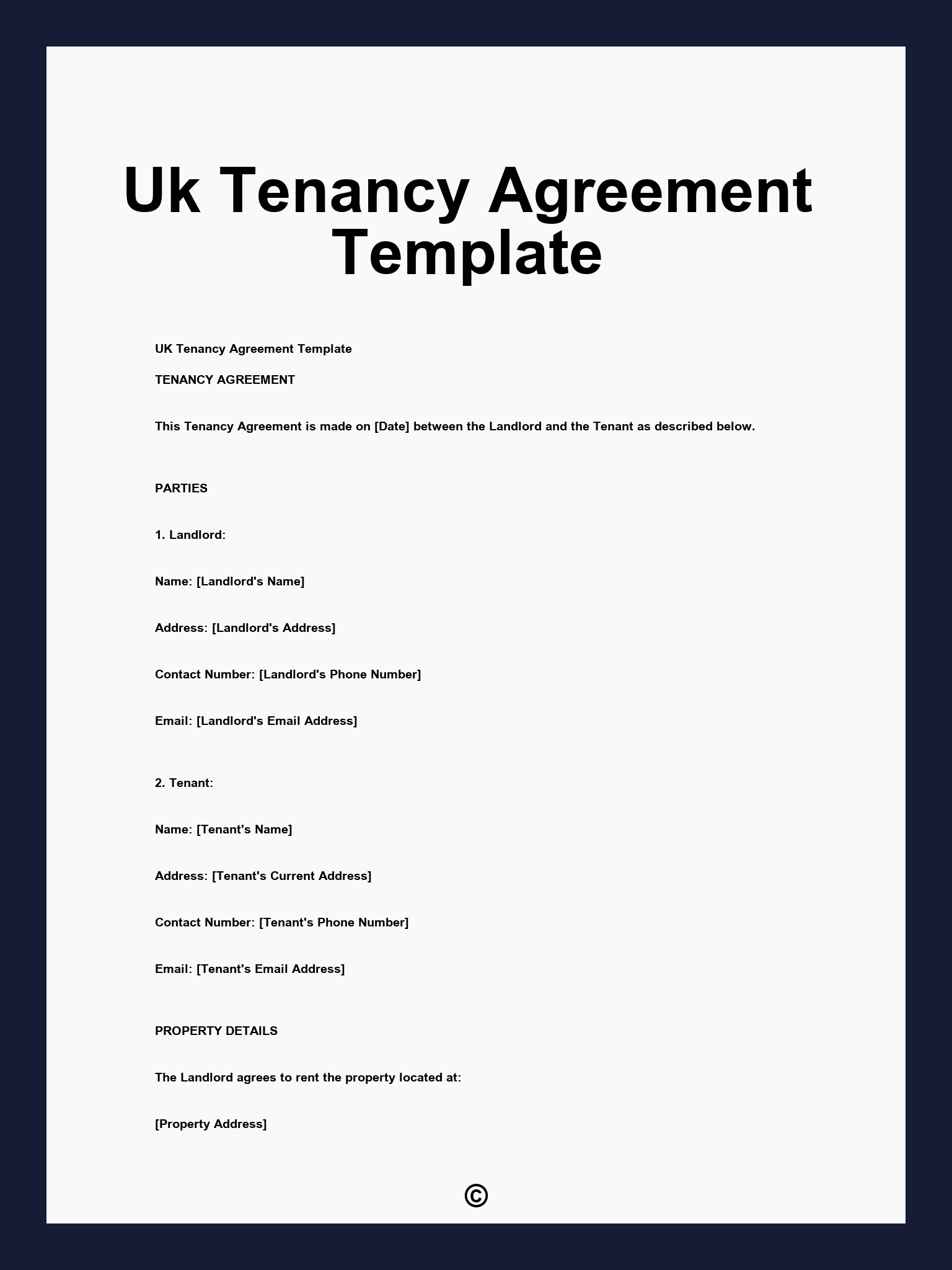 Uk Tenancy Agreement Template